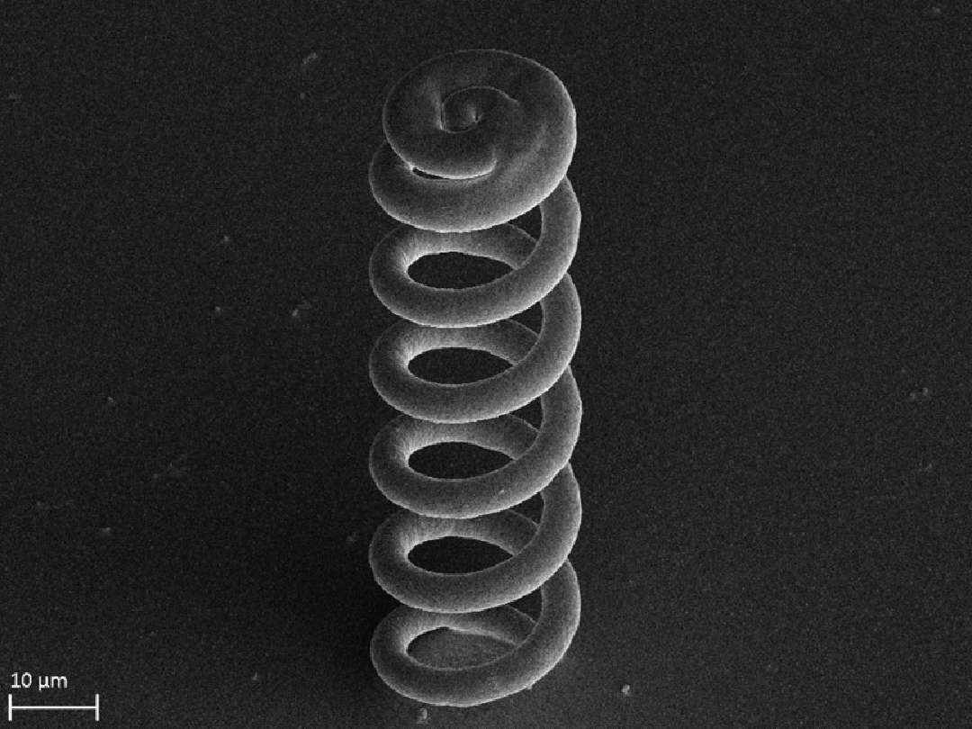 Manipulation and Probing of 3D Printed Metal Microsprings in a Desktop SEM